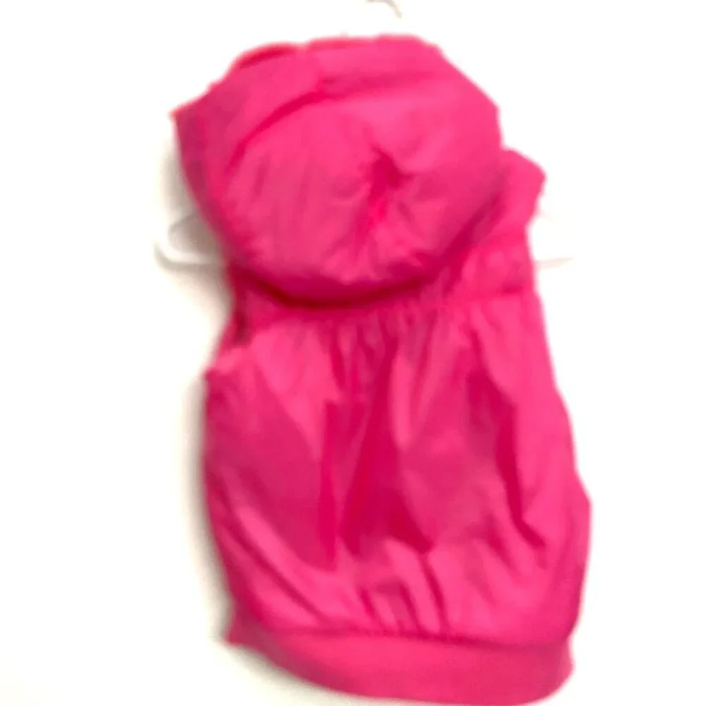 Gymboree Fuzzy Pink Hooded‎ Vest Girls 10-12 Pockets Reversible